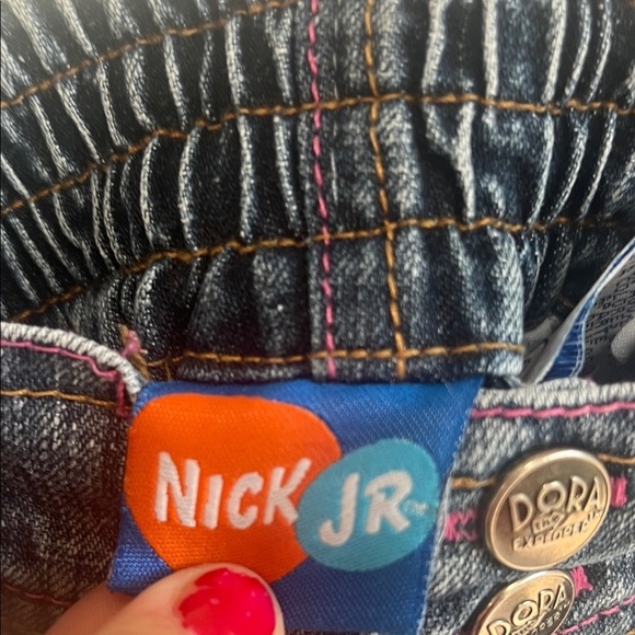Nickelodeon Blue Kids Jeans with Embroidered Dora The Explorer - Picture 2 of 10